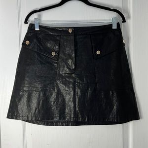 Faux leather mini a-line skirt